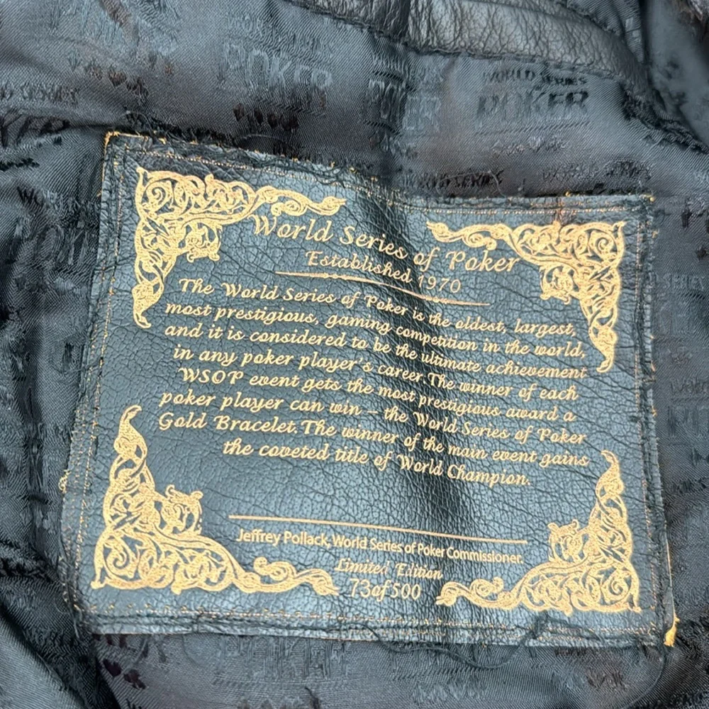 Leather World Series of poker jacket - Picture 8 of 12